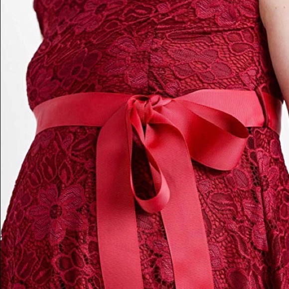 Maternity NWOT Gorgeous Red Floral Lace Dress - I wore this during post partum - Picture 8 of 8